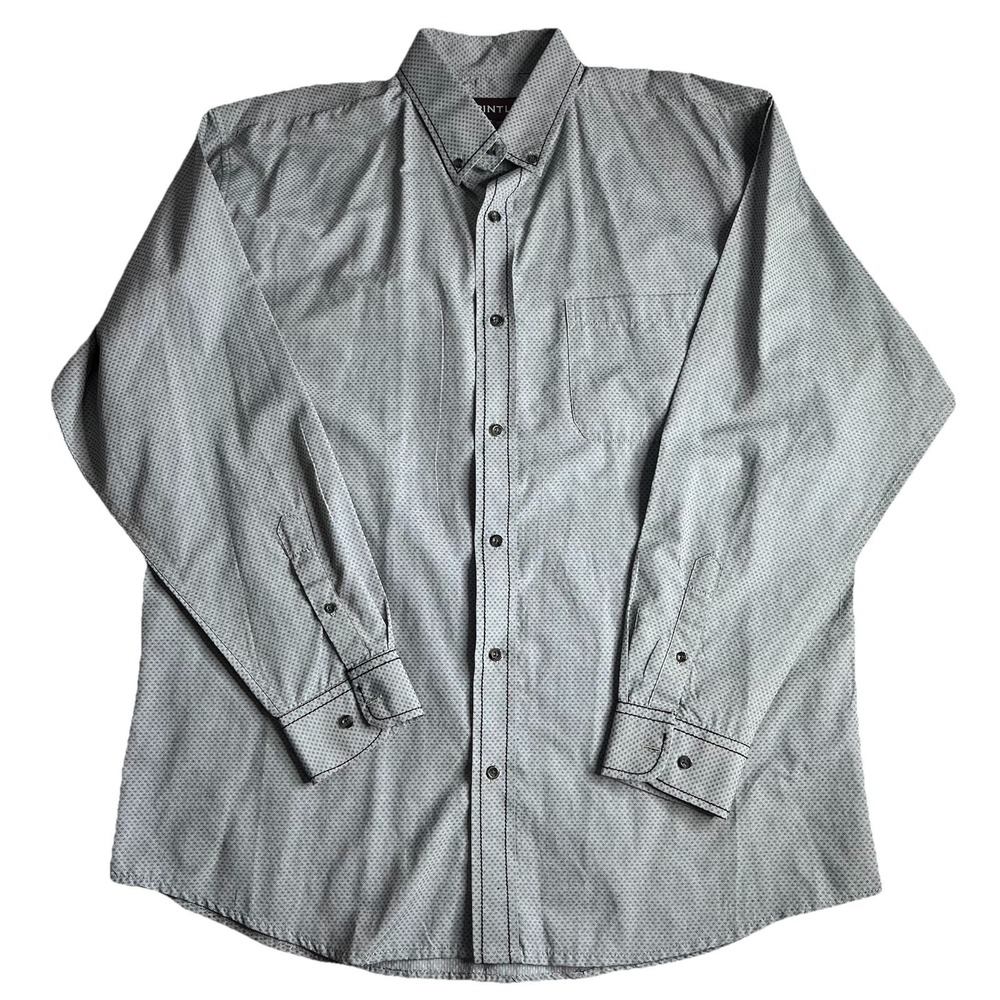 Pintlar Shirt Mens XL Gray Button Down Long Sleeve Cowboy Western Casual